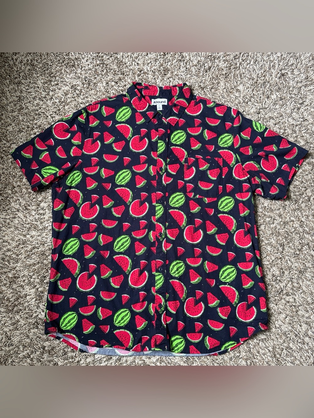 Abound Men’s Black Watermelon Print Short-Sleeve Shirt